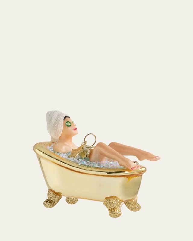 Woman in Gold Bath Christmas Ornament